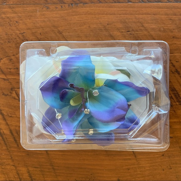 Bridal Hair Clip Maui Blue Orchid Plumeria main image 11